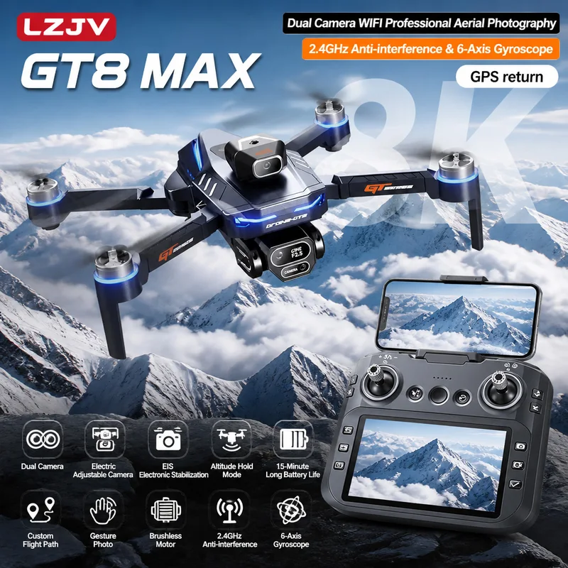 Drone Photogrammetry - GT8 Max โดรนพับได้ 8K HD กล้องคู่ระดับมืออาชีพ